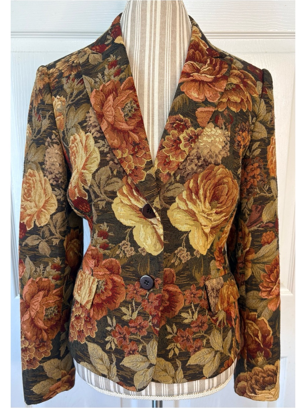 Grace Elements Floral Tapestry Blazer Jacket Size 12